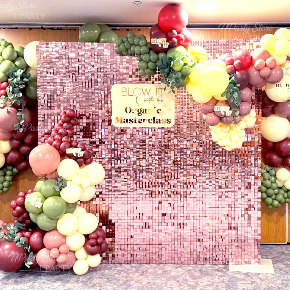 Sequin Fabric Panel - Painéis de cenários de parede rosa