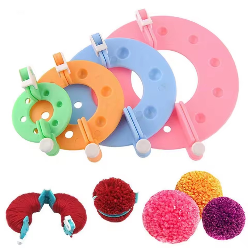 Pom Pom Maker Tool - Kit de Tricô para Fazer Pompons