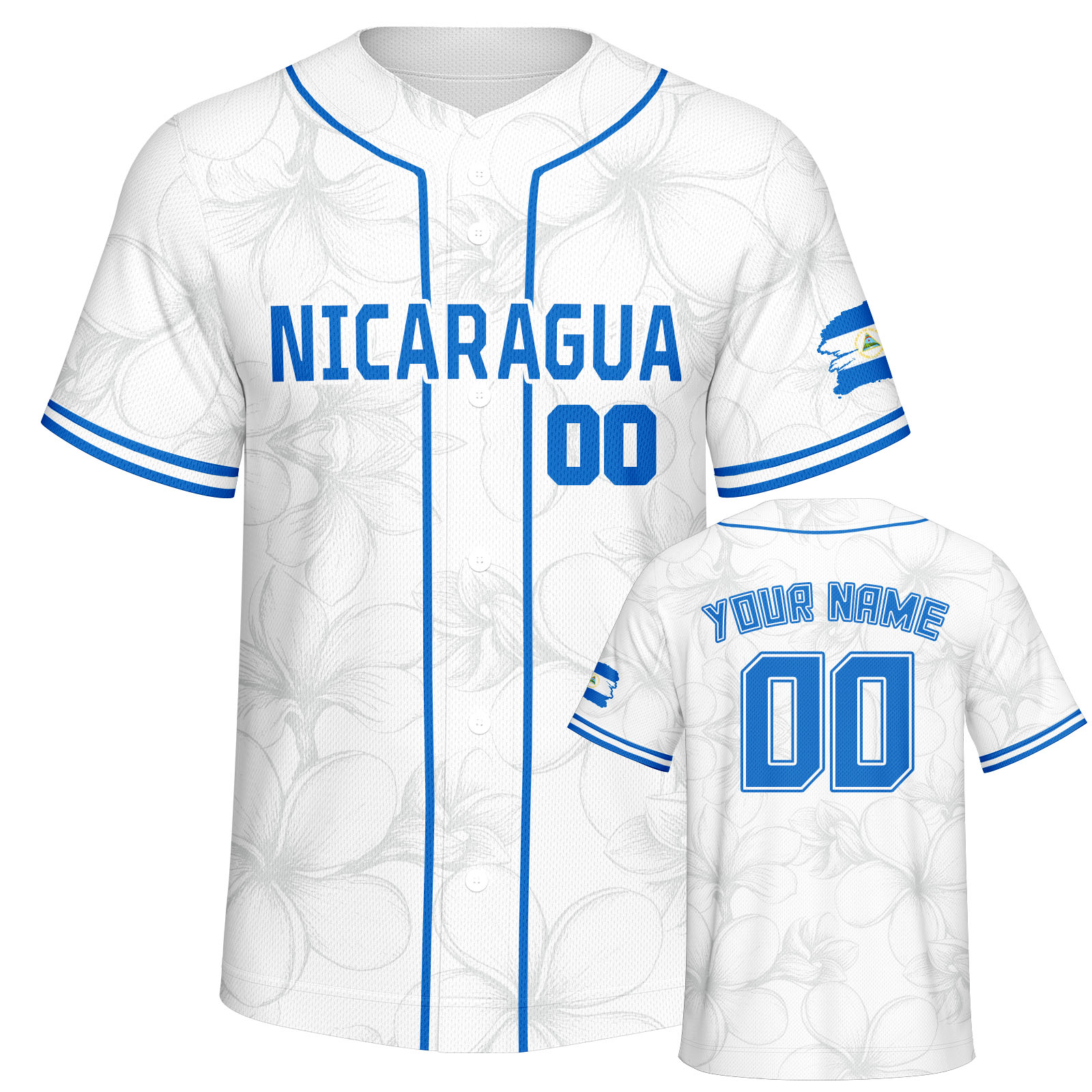 Embellish Knit - Camisa de Beisebol Personalizada da Nicarágua