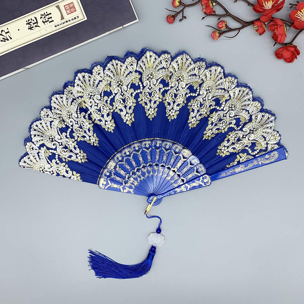 Leque de Mão Dobrável Retrô Ar - Tassel Fringe Trim avaliação e preço