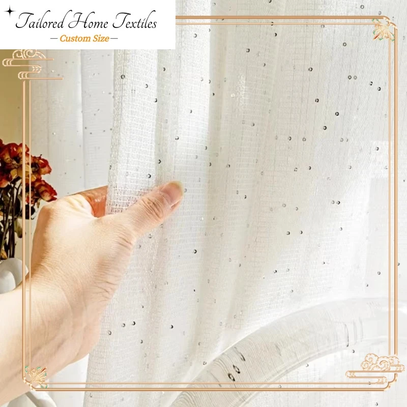 Cortinas francesas transparent - Sequin Fabric Panel avaliação e preço