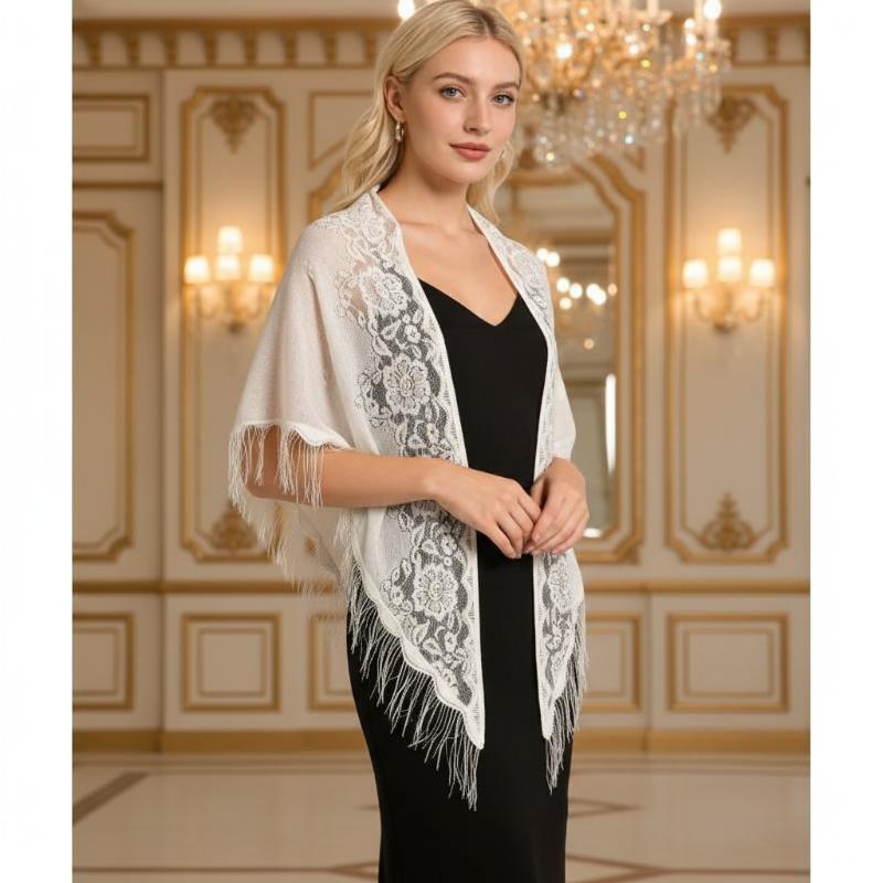 Xale de Noiva com Franjas e Bo - Tassel Fringe Trim avaliação e preço